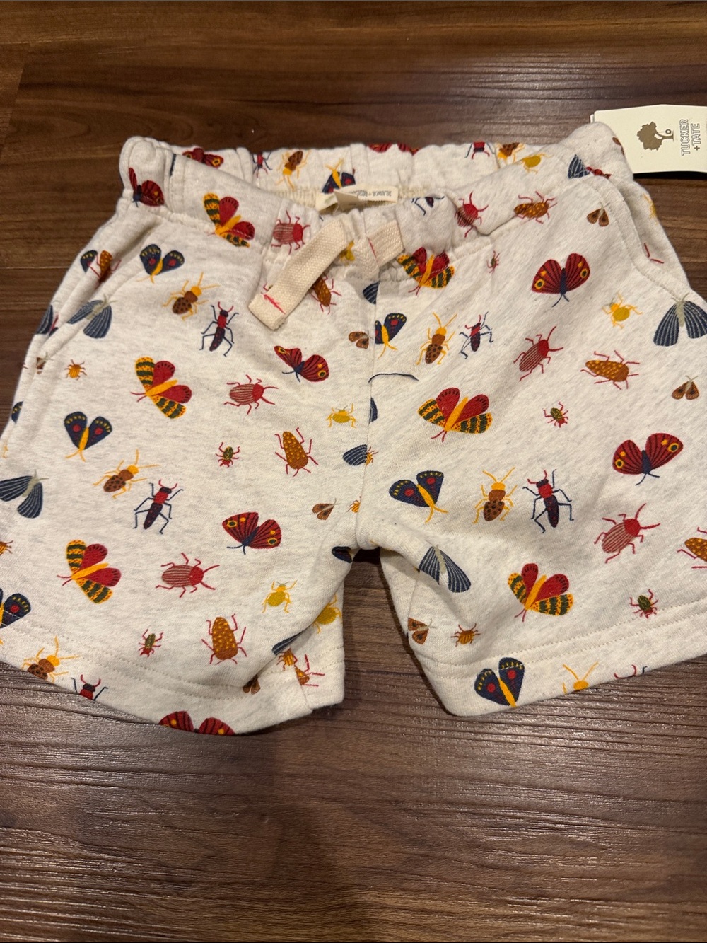 NWT Tucker + Tate Kids Size 6 Cream Bug-Print Pull-On Shorts